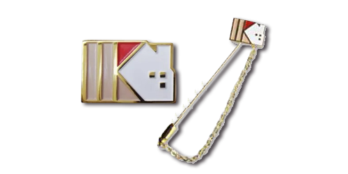 (株)IKホーム 様 社章 金メッキ+色入れ