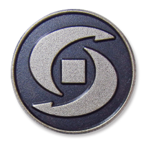 伝統社章　丸型　銀いぶし