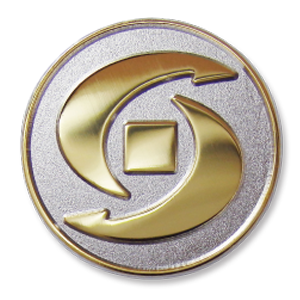 スタンダード社章　丸型　金・銀色コンビメッキ